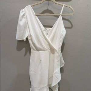 Elegant White Wrap Dress